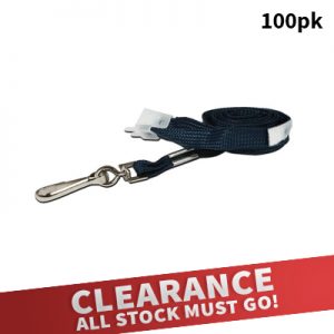 Breakaway Safety Lanyards Navy Blue - Metal Clip with 5 Breakaways - Image 1